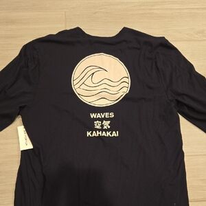 Black Long Sleeve Shirt with Wave Design